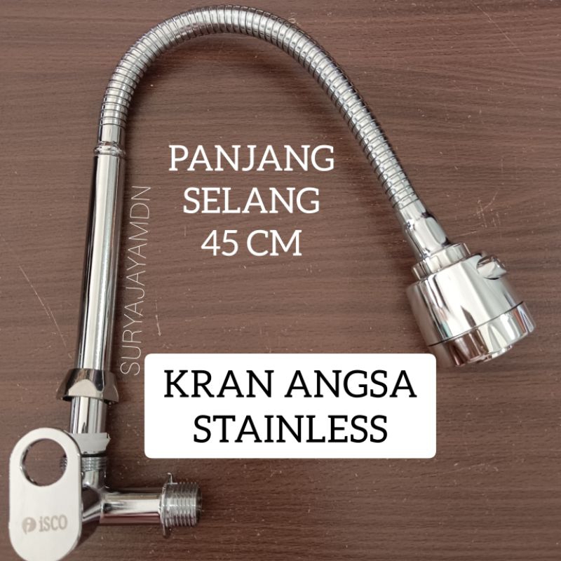 KRAN ANGSA STAINLESS ISCO / KERAN AIR ANGSA STAINLESS FLEKSIBEL 1/2 INCH