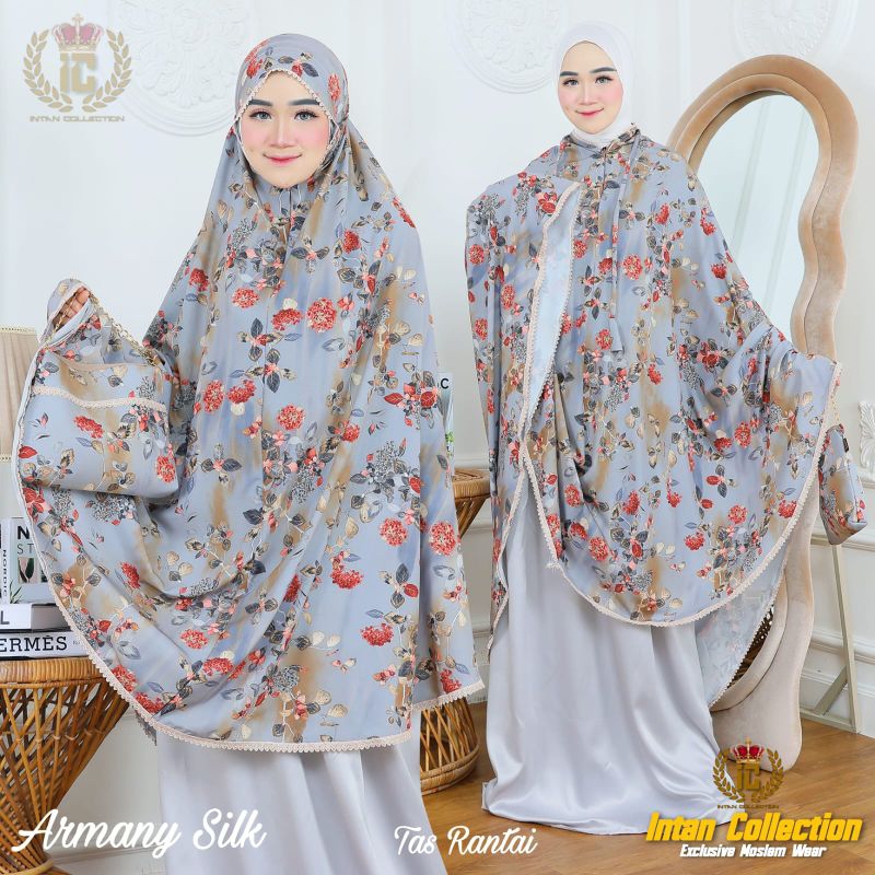 MUKENA DEWASA/MUKENA ARMANI SILKI/MUKENA MOTIF BUNGA MAWAR/MUKENA ARMANI SILKI MOTIF RENDA/BUNGA(BIS