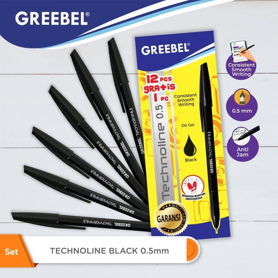 

Pulpen Greebel Technoline 0.5 / Pen Greebel (1 Pack Isi 13 pcs)