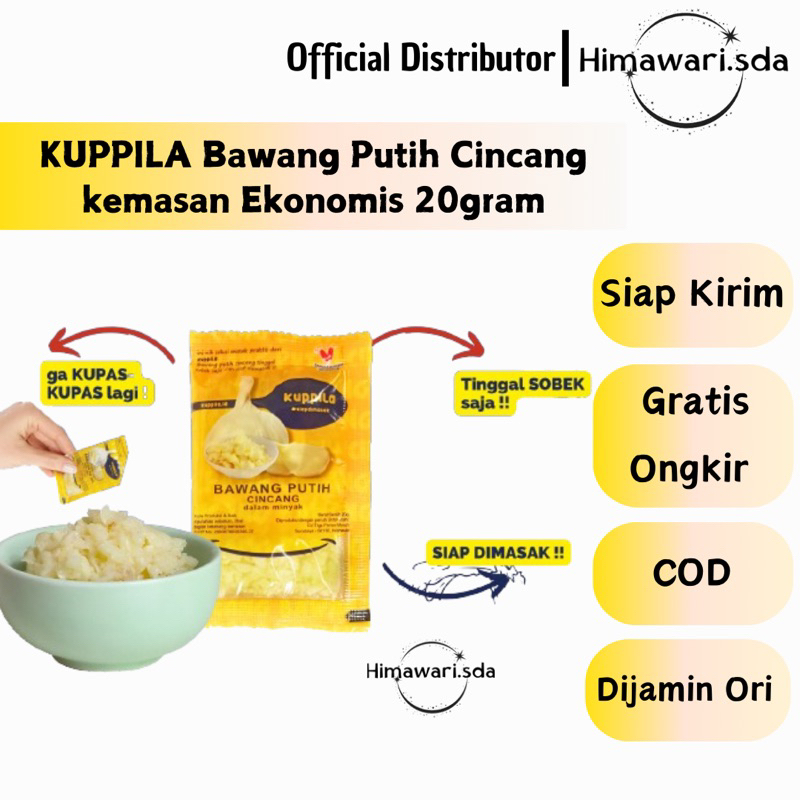 

Kupilla Bawang Putih Cincang 20g bawang putih dalam minyak