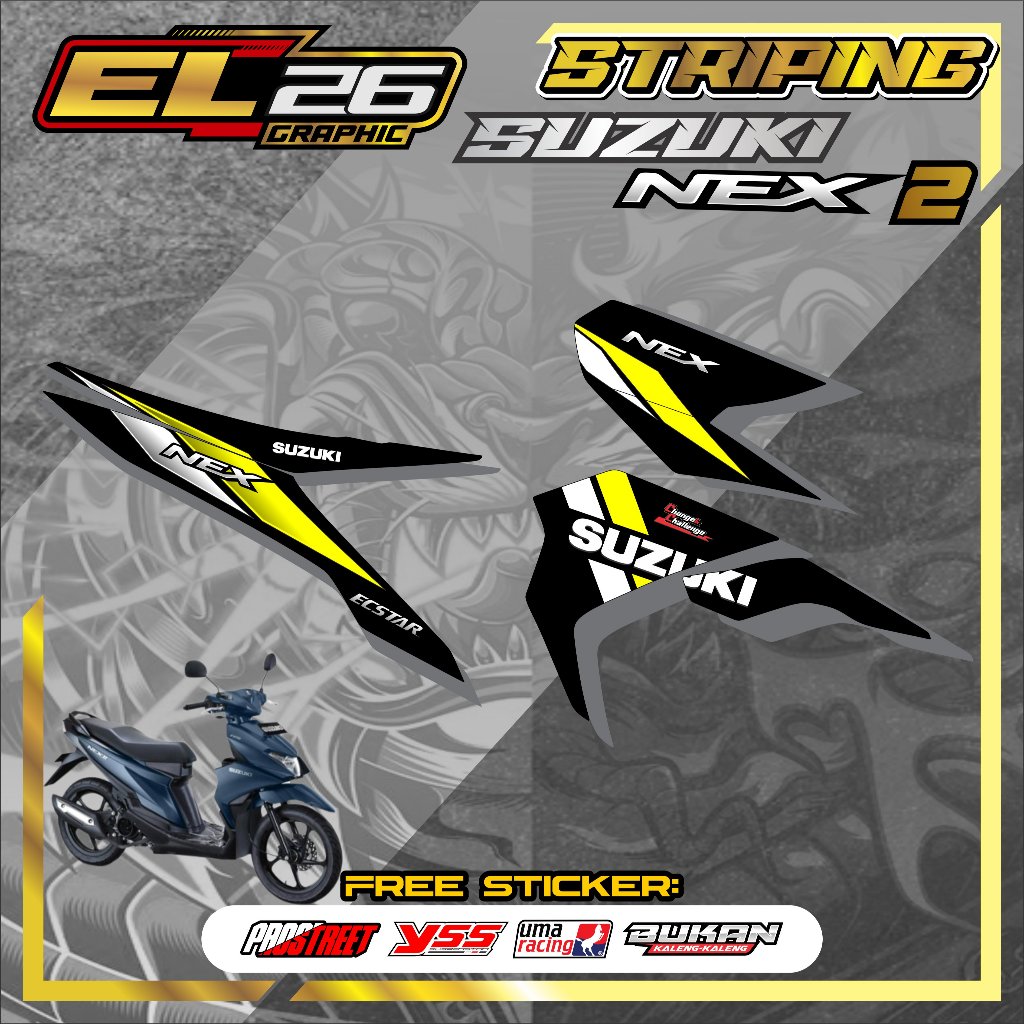 318 STRIPING STICKER SUZUKI NEX 2 - STICKER SUZUKI NEX 2 MOTIF SIMPLE RACING
