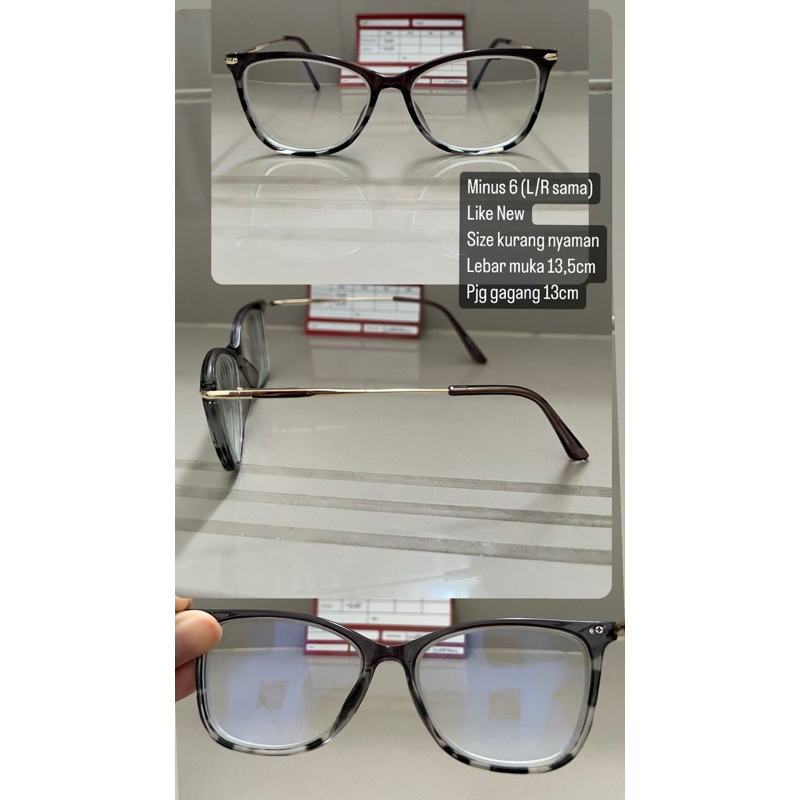 Kacamata Minus 6 (kanan/kiri sama) Lensa Bluchromic