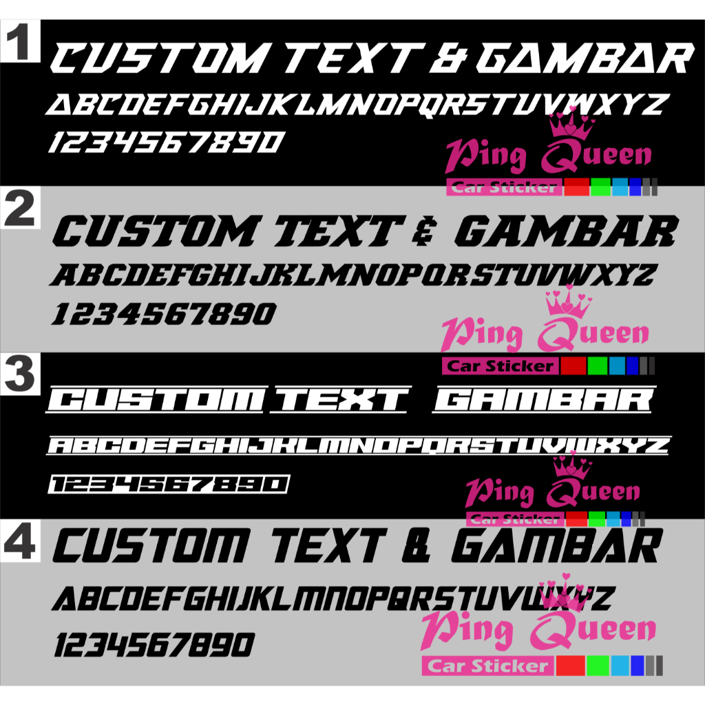 Sticker custom text dan gambar Sticker Untuk Semua Mobil Sticker kaca custom nama dan gambar