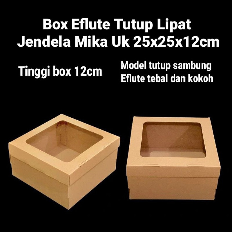 

(10 pcs)box mika cake tart 25x25x12cm kardus mika pudding tutup lipat dus hampers kue