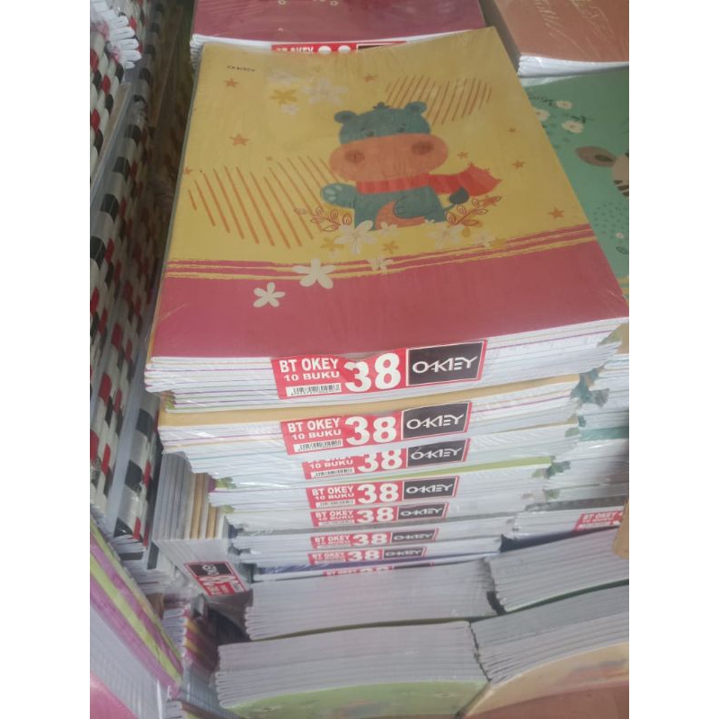 

Buku Tulis Okey 38 Lembar (Per Pack)Kondisi Baru. Isi 10 buku.