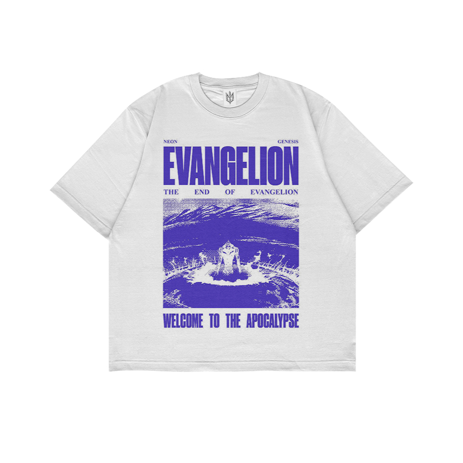 KAOS BAJU THE END OF EVANGELION| T-SHIRT OVERSIZE PUTIH STYLE Y2K VINTAGE BOOTLEG GRUNGE | PRIA WANI
