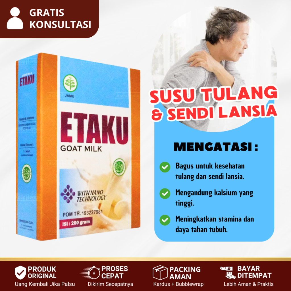 Susu Tulang Dan Sendi Lansia, Susu Kalsium Tulang Orang Tua, Tulang Keropos Lansia - ETAKU GOAT MILK