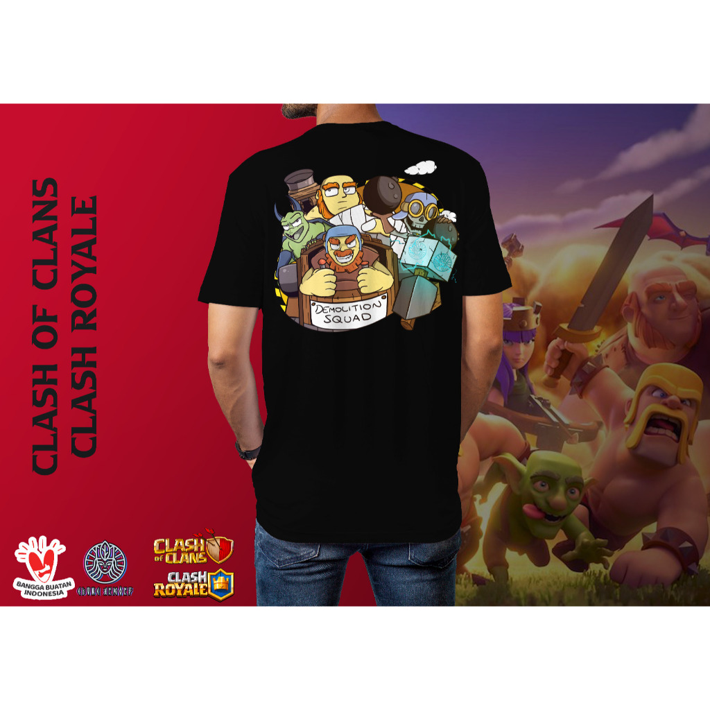 Kaos Baju Clash of Clans Clash Royale Demolition Squad