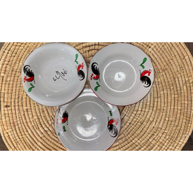 6 Piring ayam jago kukuruyuk | Piring keramik ayam jago| Piring Porcelain 9” Kopin
