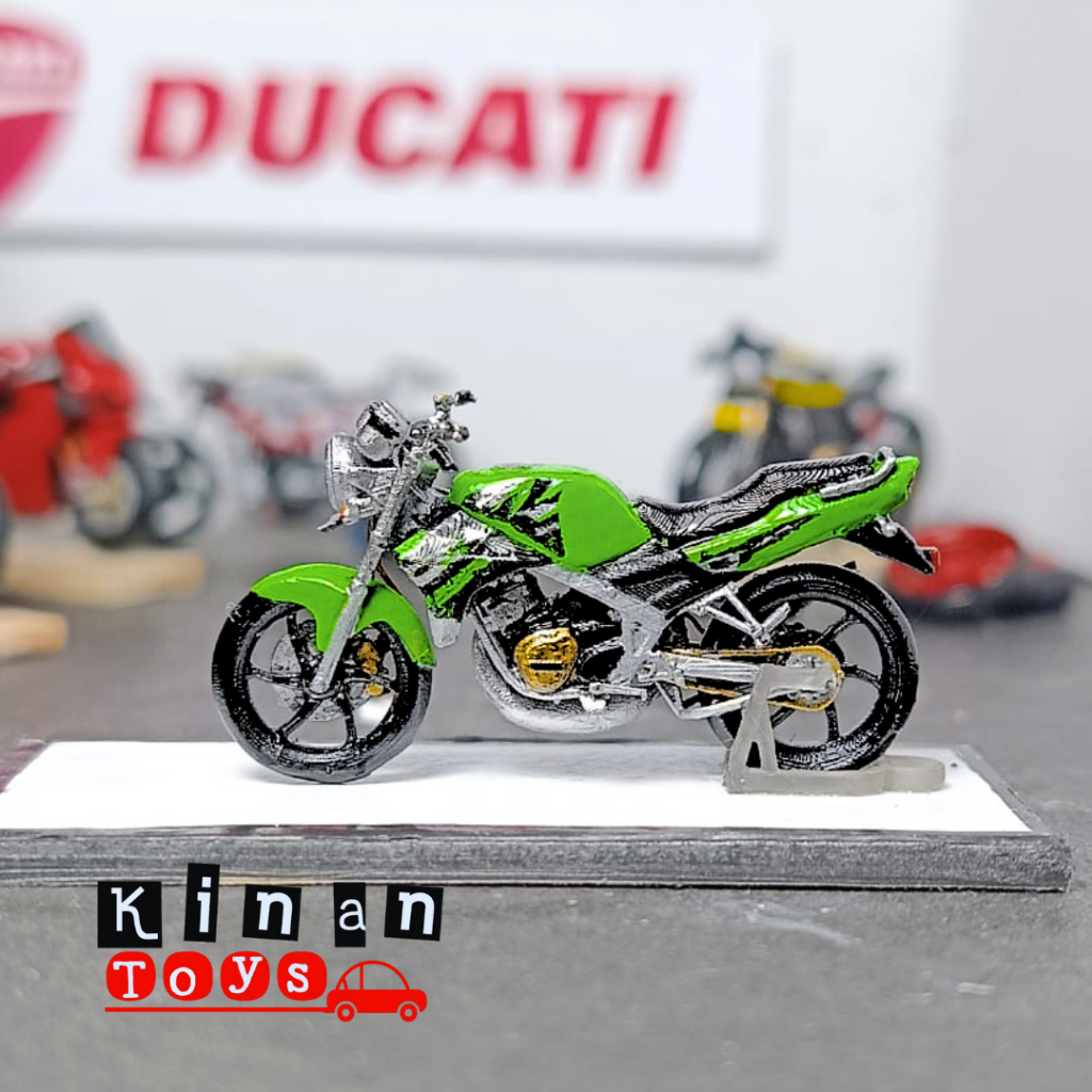 miniatur motor kawasaki Ninja SS untuk diecast skala 1:64 diorama hotwheels,mini GT,matchbox,tarmac