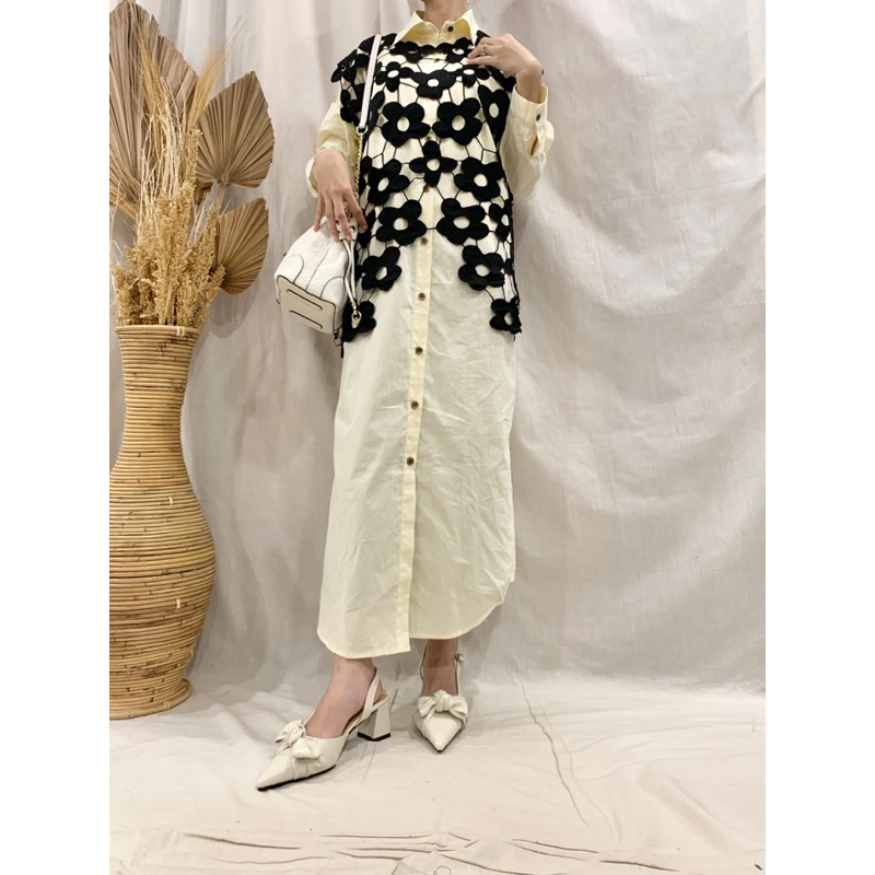 Dres + Vest Brukat Wanita