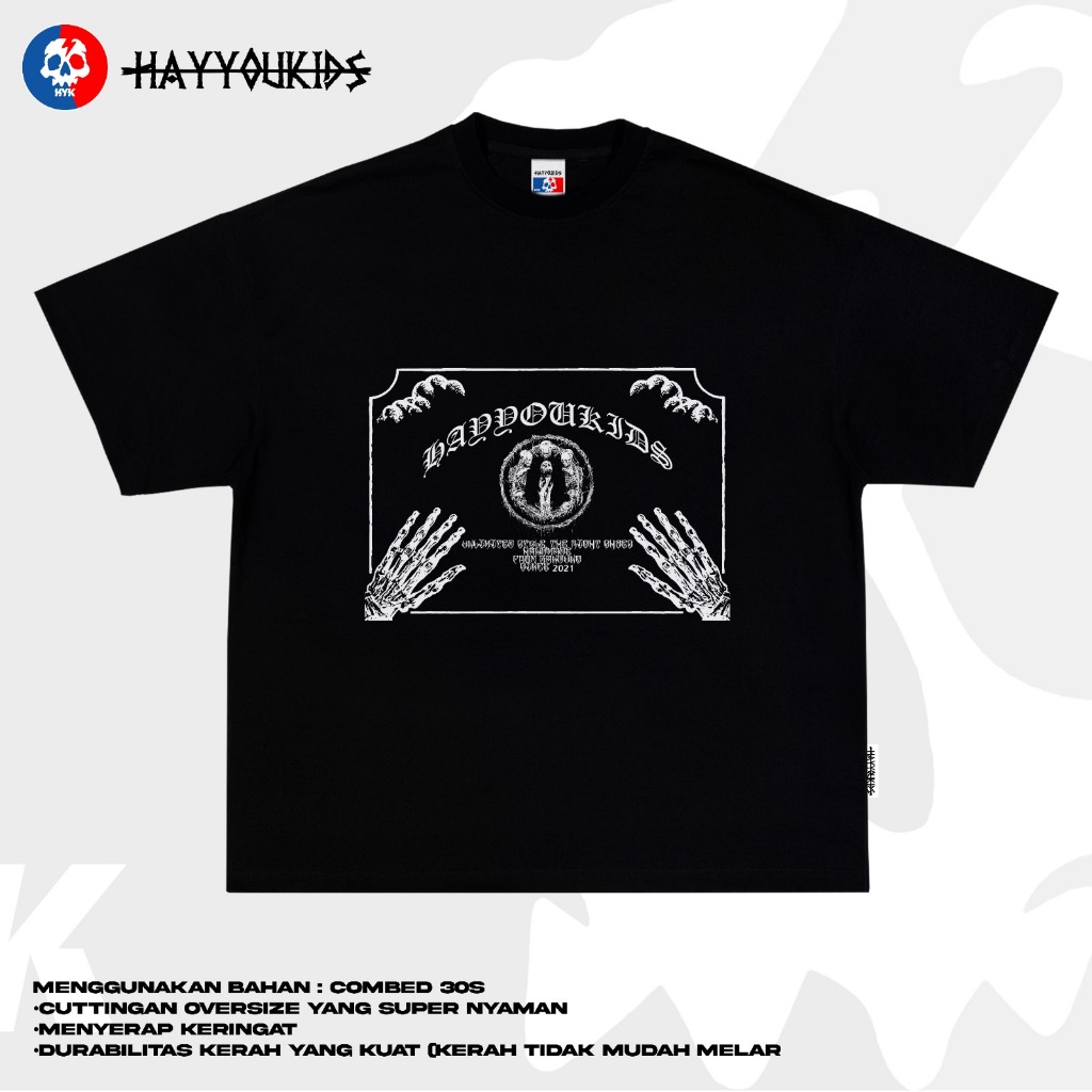 HAYYOUKIDS Ouija Black - Kaos Anak Laki Laki Perempuan Oversize - Tshirt Kaos Kids Oversize -Kaos Ka