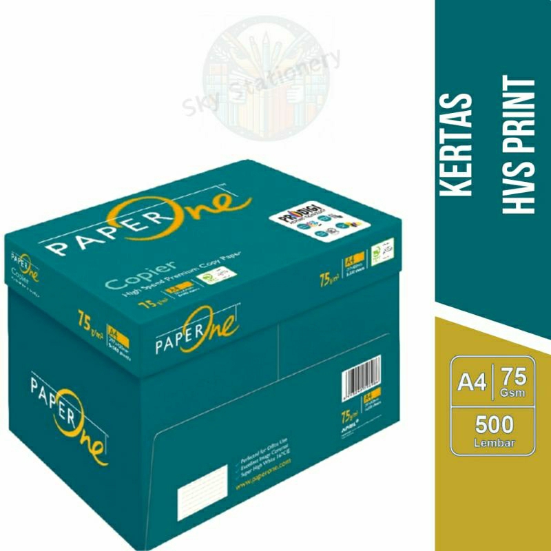 

Kertas HVS A4 PAPER ONE 75 gsm 1 box 5 rim