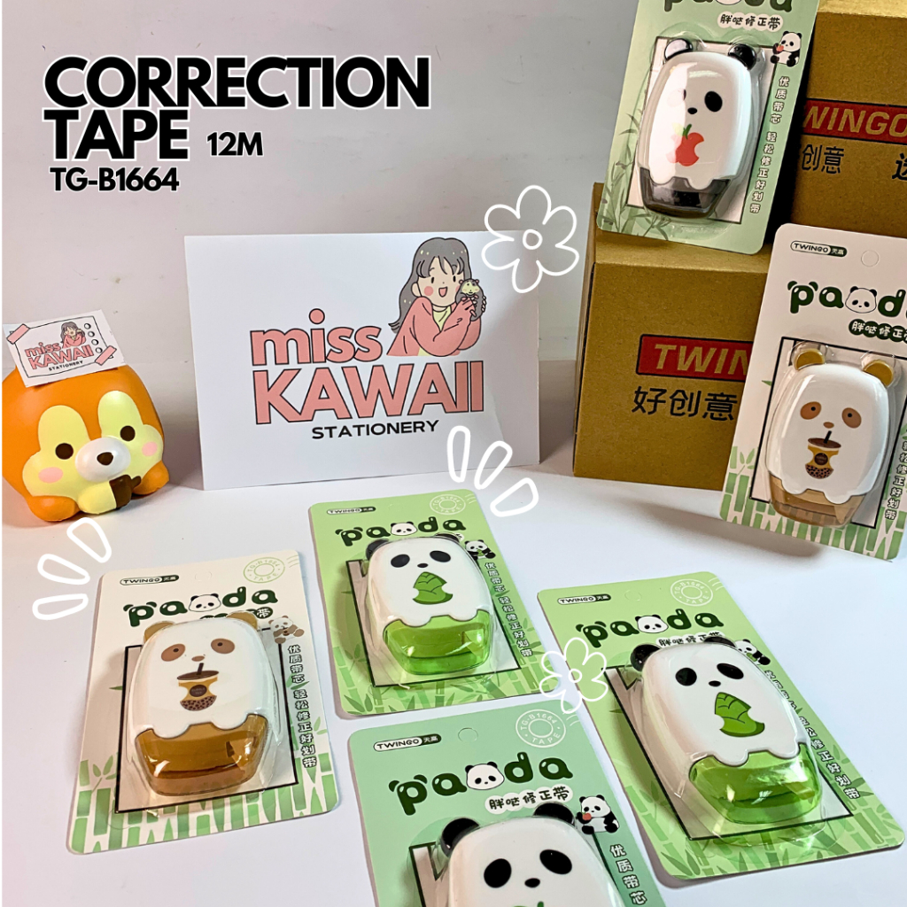 

Pita Koreksi Panjang Panda/ Correction Tape Lucu/ Tipe X Rol/ Tip X Kecil Lipstick / Tipe Ex/ TWINGO TG-B1664