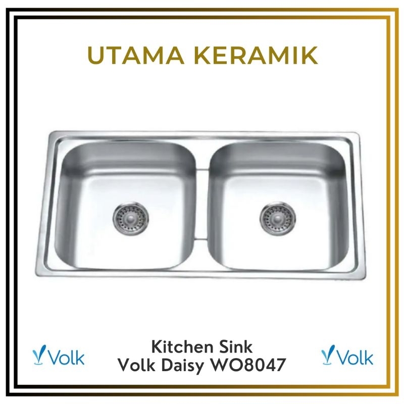 Kitchen sink / bak cuci piring 2 lubang volk daisy WO8047