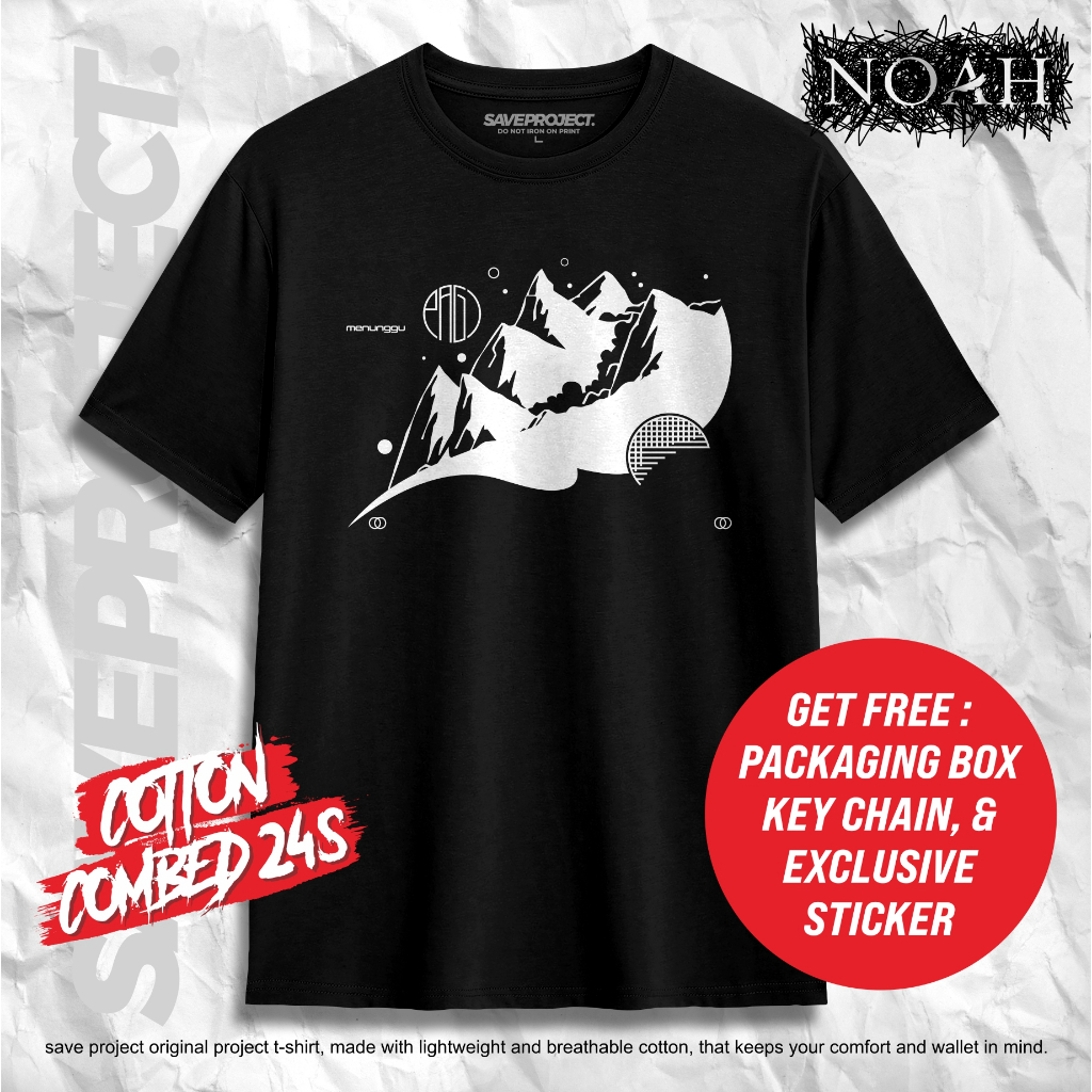 SAVE Project | T-Shirt NOAH "MENUNGGU PAGI" | NOAH Merch | NOAH Unisex Tee | Kaos NOAH | Kaos Distro