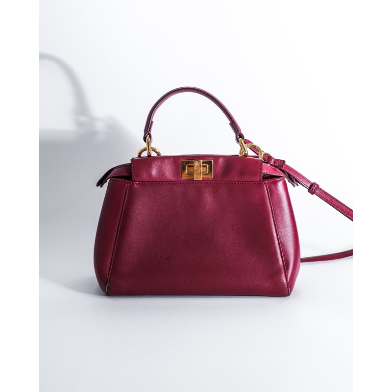 Fendi Peekaboo Medium Burgundy