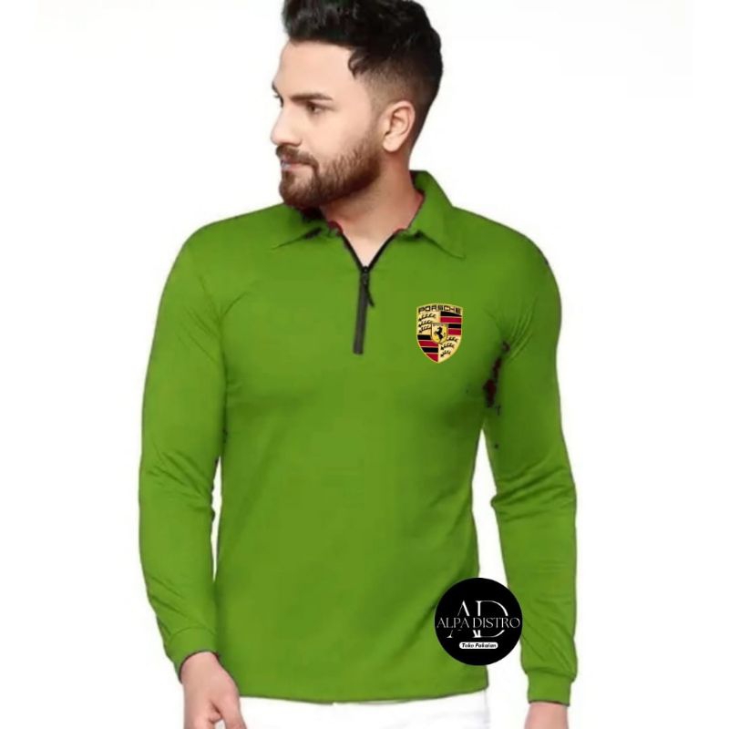 Kaos kerah zipper pria lengan panjang / Kaos resleting pria / Kaos lengan panjang pria / Koas distro