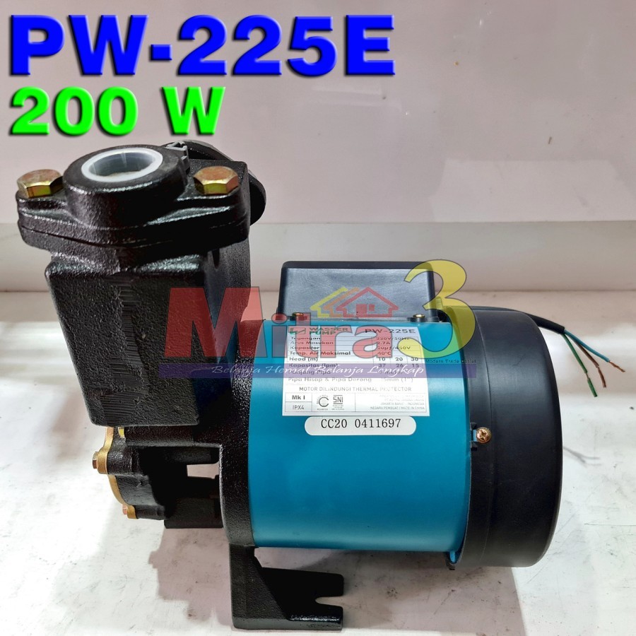 WASSER PW-225 E Pompa Air Sumur Dangkal Manual Small Pressure PW225E
