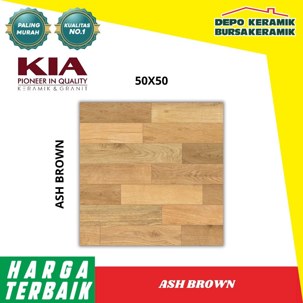 Keramik Motif Kayu 50X50 ASH BROWN -KIA- Matt&Wood