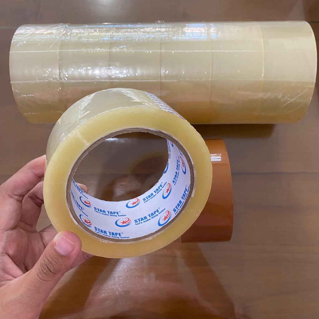 

STAR TAPE Lakban Isolasi Solasi Bening / Cokelat OPP 2 inch (48mmx90yd) OPP Tape panjang 90 yard murah berkualitas