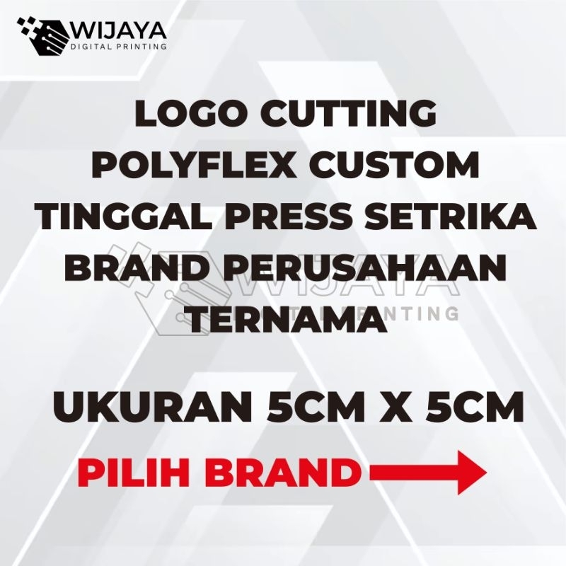 

Cutting polyflex Custom, tinggal setrika, ukuran 5x5