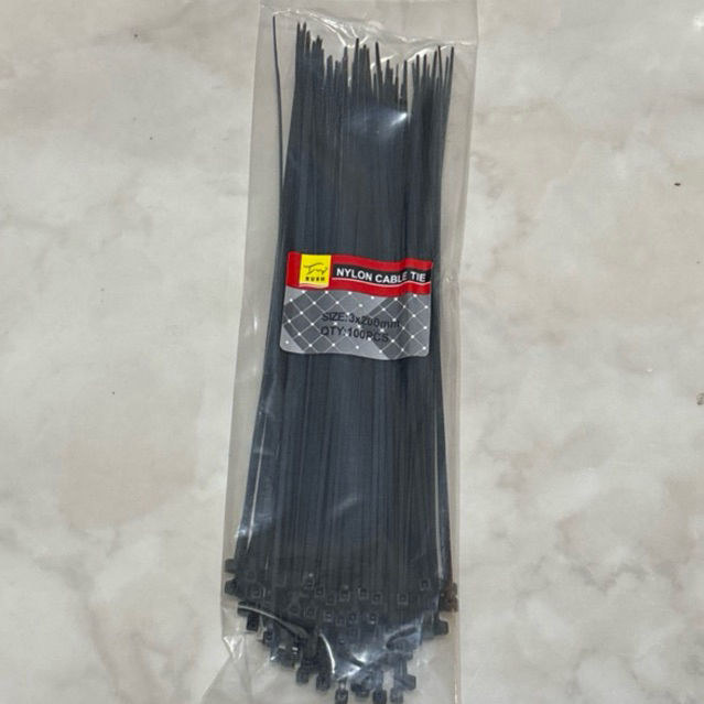 

kabel tie 3x200 rush kabel ties hitam putih pengikat isi 100pcs