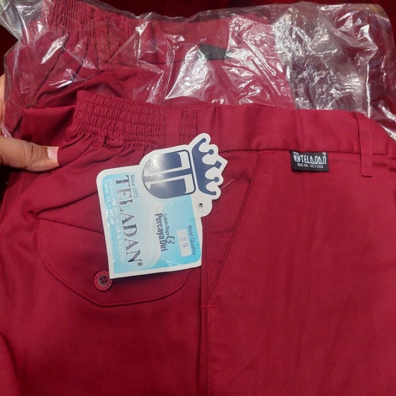 Celana SD merah TELADAN ORIGINAL ukuran 21 & 29