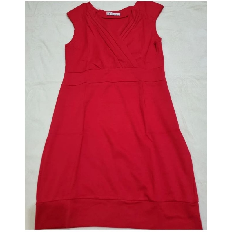 dress wanita pendek / dress merah polos
