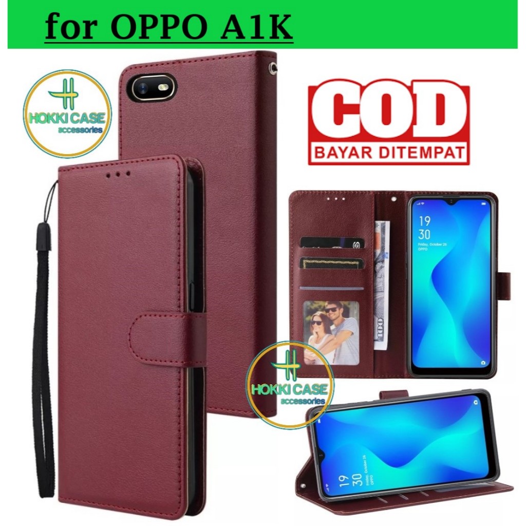 Flip Case OPPO A1K Case Wallet Kulit Casing Dompet Case Wallet Leather Flip Case OPPO A1K Casing hp 