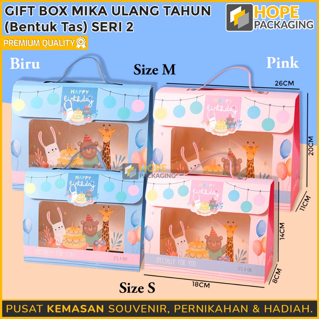

FANTASTIS Gift Box Mika Ulang Tahun Anak Box Mika Bentuk Tas Souvenir Birthday Motif Lucu Tas Koper Kotak Kado Transparan Handle Souvenir Bag Goodie Bag Hampers