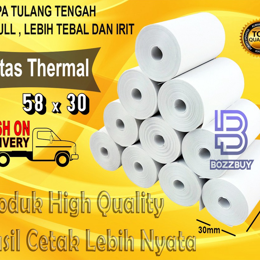 

HJ6 Bozzbuy Paket 1 Roll Kertas Printer Thermal 58mm x 3mm