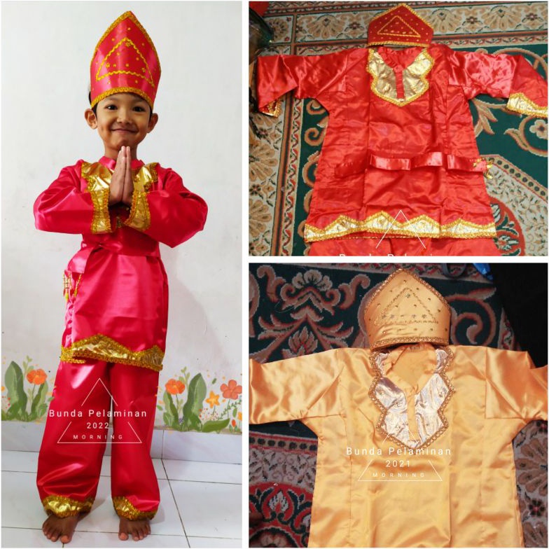 KODE H4R Baju Adat Minang  BajuTari Minang  Baju Karnaval Minang Anak Laki Laki  Baju Tari Minang TK