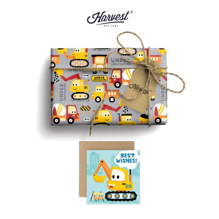 

CEPAT Paket Kertas Kado Kartu Ucapan Harvest Wrap Kit Playground Truck