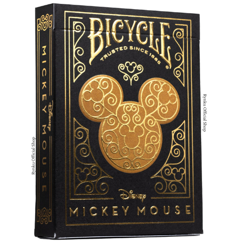 KARTU REMI BICYCLE DISNEY BLACK AND GOLD MICKEY PLAYING CARDS - ORIGINAL MADE IN USA + FREE BONUS