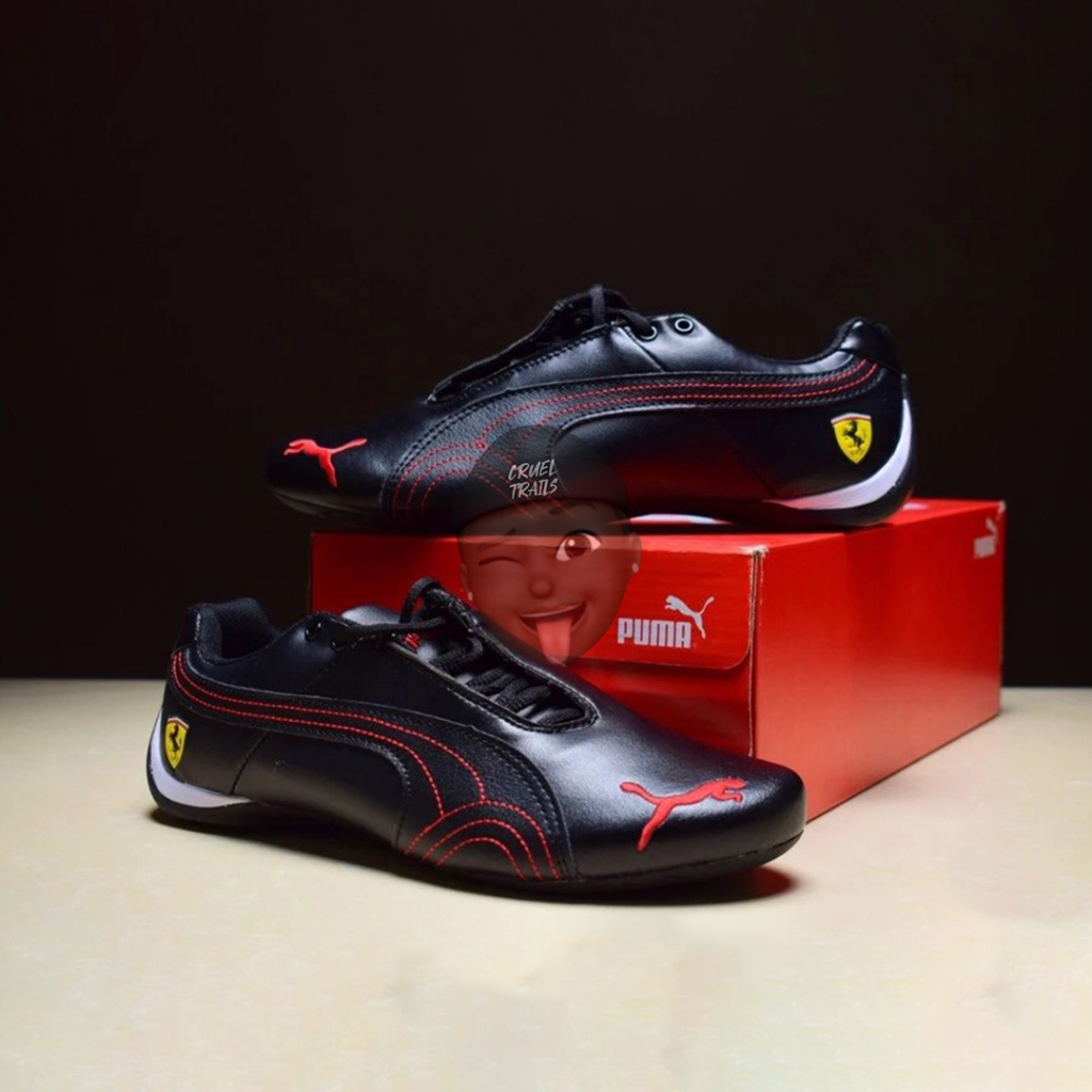 READY STOCK SIZE 41 - Scuderia Ferrari x Puma Future Cat OG Leather SF Black Rosso Corsa Red