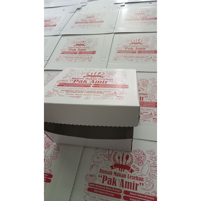 Kotak Nasi Sablon Custom R6 (16x16) Free Design Custom Snackbox Kotak Makan