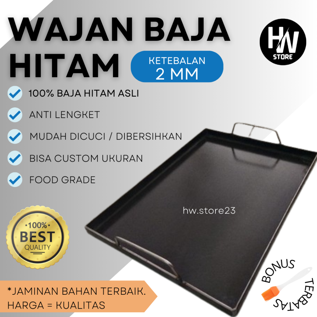 [BAJA 2MM] WAJAN DATAR / WAJAN BAJA HITAM / WAJAN ANTI LENGKET / WAJAN ROTI BAKAR / WAJAN MARTABAK /