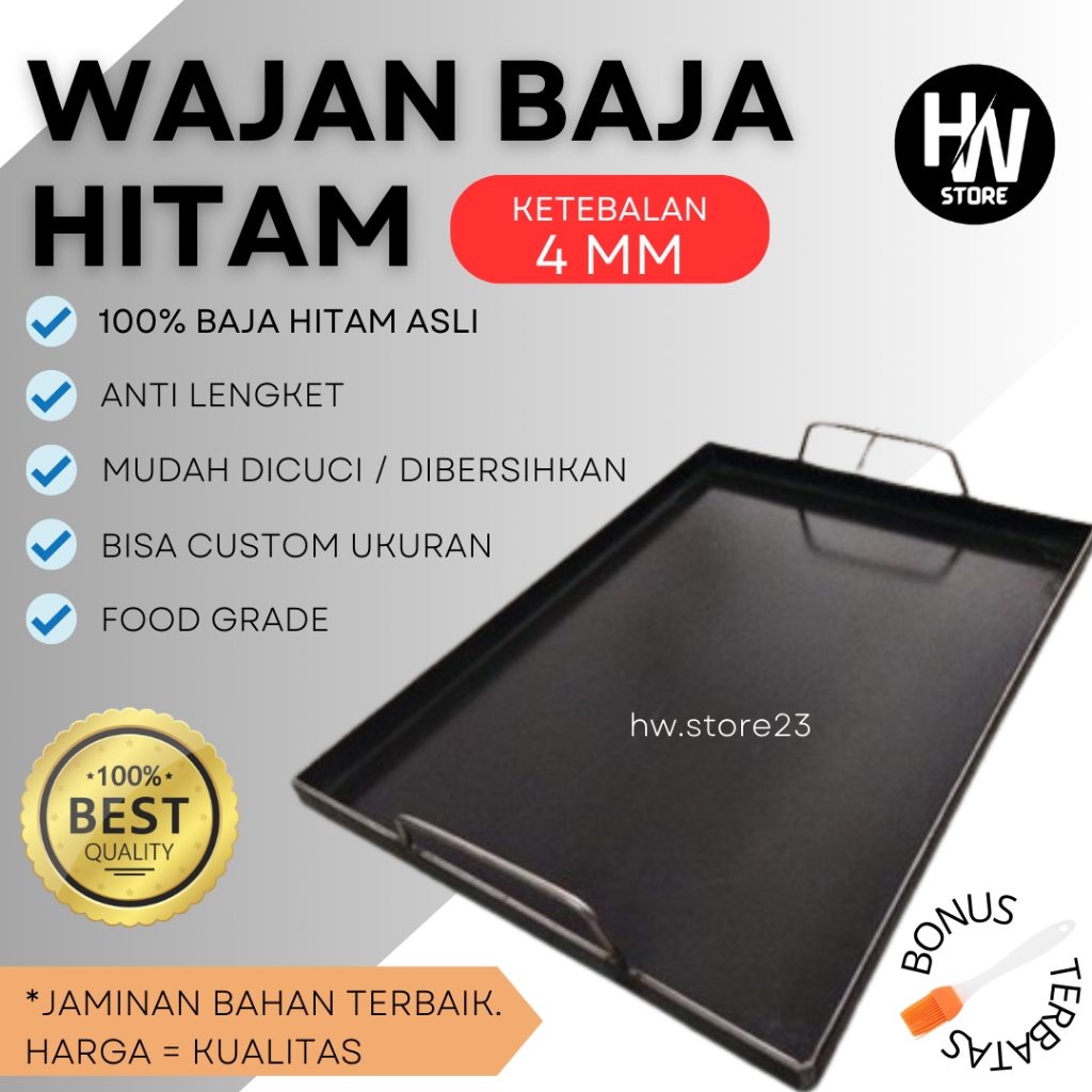 [BAJA 4MM] WAJAN DATAR / WAJAN BAJA KUAT / WAJAN ANTI LENGKET / WAJAN ROTI BAKAR / WAJAN MARTABAK / 