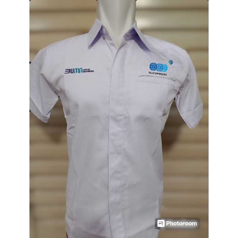 Kemeja SUCOFINDO Seragam Sucofindo Putih Lengan Pendek