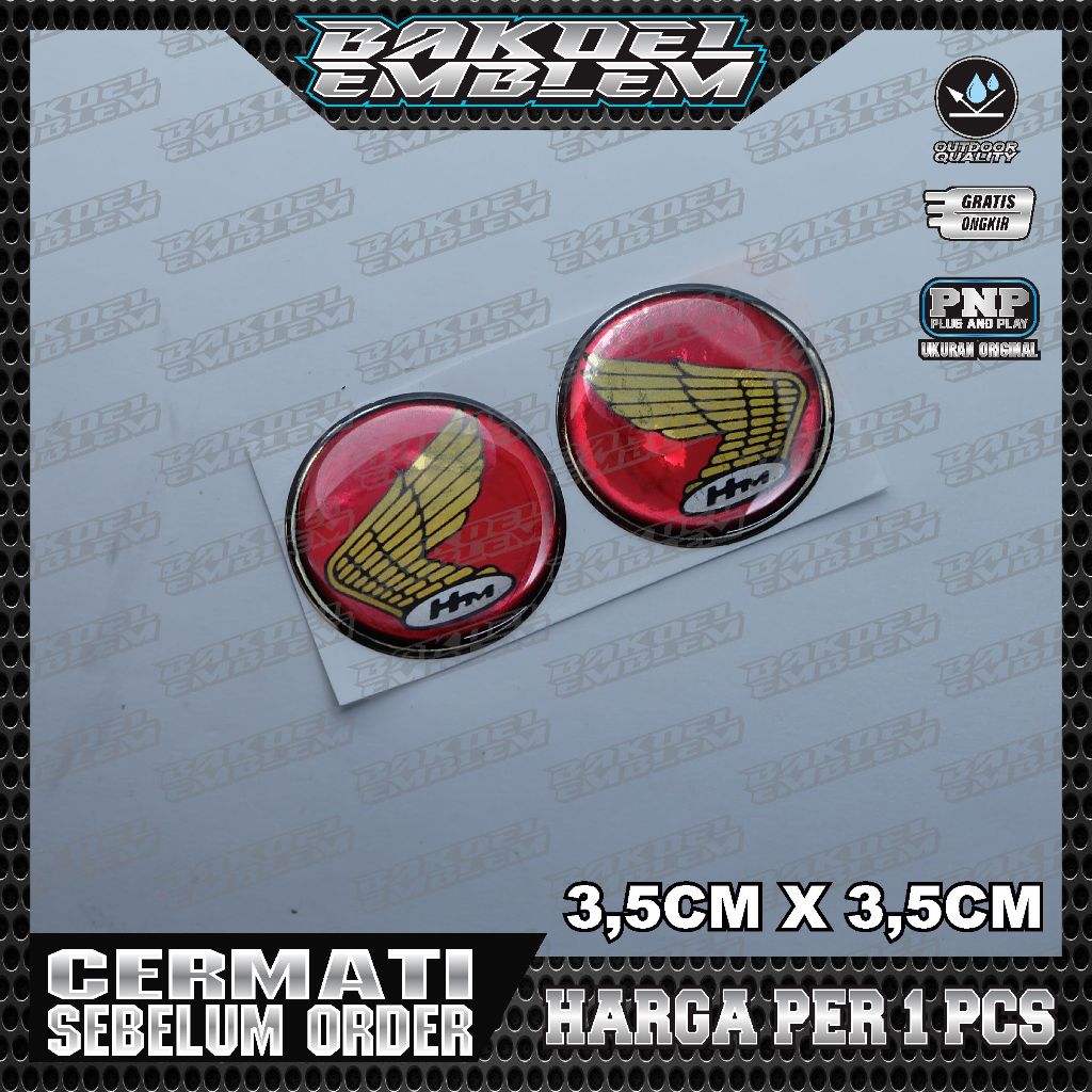 mblem Honda Retro bulat / Emblem Honda Redwings / Emblem honda monkey / Emblem Redwings retro / embl