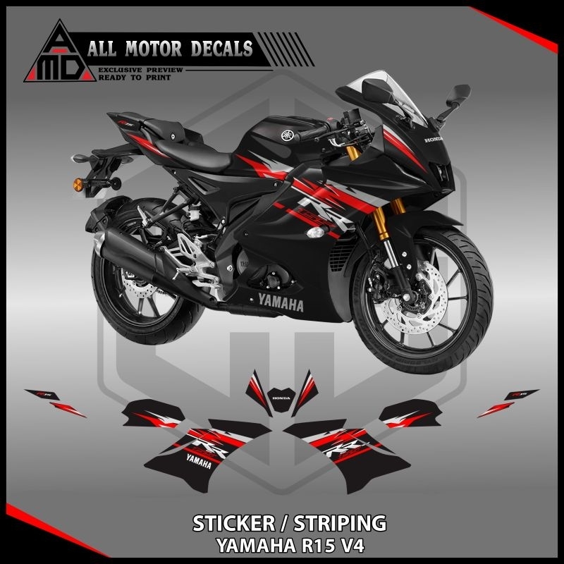 Sticker Decal Yamaha R15 V4 Livery Grafis RR List / Striping R15M / Stiker List Variasi Motor R15 Ve