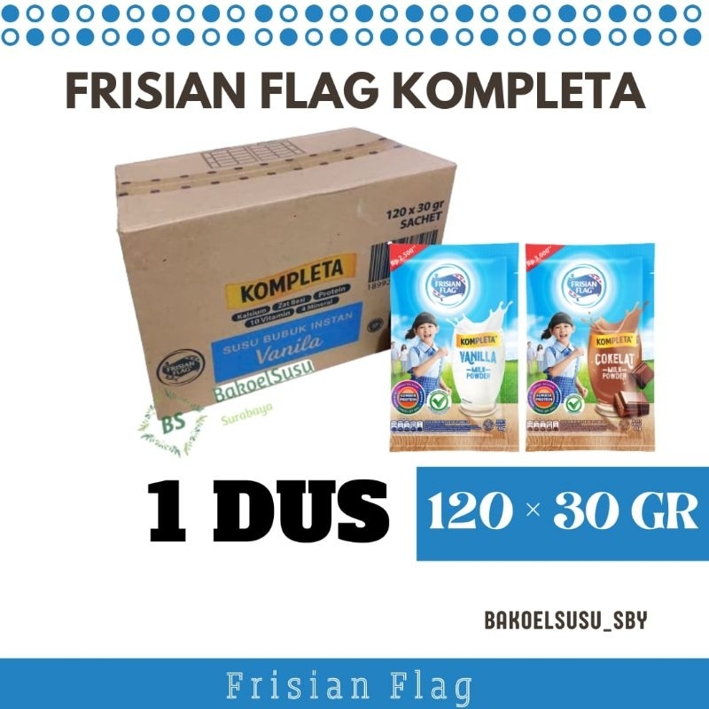 

Frisian Flag Kompleta Susu Bubuk Renceng 120 × 30 gr (1 Karton)