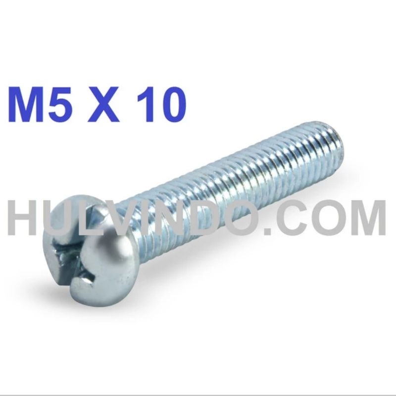 Baut JP M5 x 10 / Baut m5x10 obeng (isi 100pc)