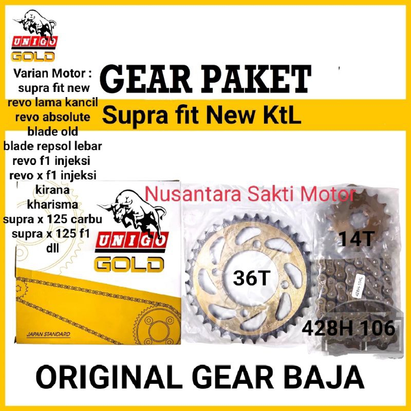 ( KTL ) Original Unigo gear gir set Baja supra fit new revo lama kancil kfL revo absolute kwb blade 