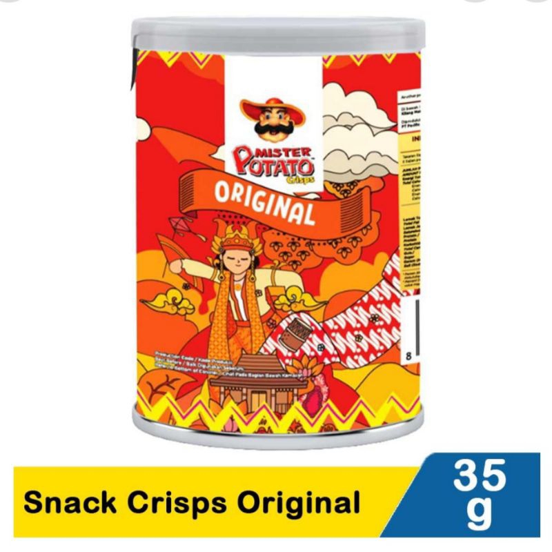 

Mister potato crips snack keripik kentang 35gr ghost papper original rendang