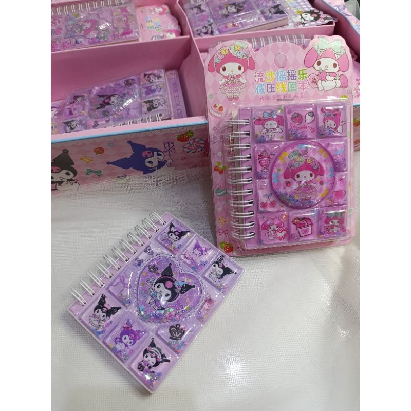 

NOTEBOOK MINI A7 KUROMI DAN MELODY GLITTER