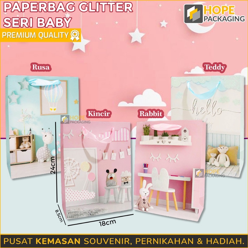 

DASYAT Paper Bag Kertas 3D Size 18x85x 24 cm Paper Bag Glitter Motif Animal Paper Hadiah Baby Tas Souvenir Hampers Snack Ultah Tas Jinjing Tas Bingkisan Tas Kado Glitter