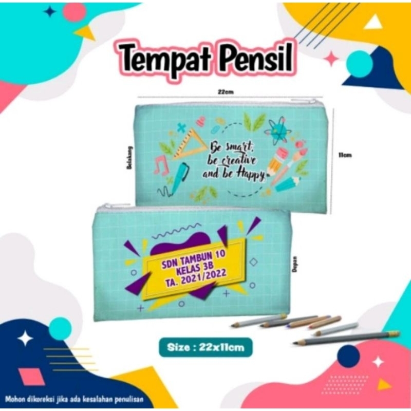 

Tempat pensil Custom desain gambar sendiri karakter kartun uk.22x11 PO 60 pcs