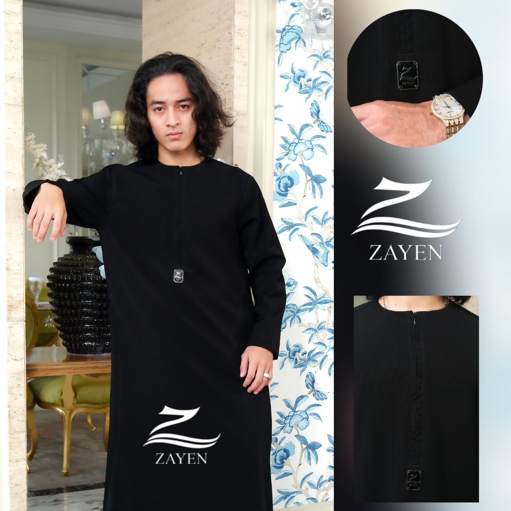 Jubah Pria Gamis pria Selimfit jubah zayen hitam jubah pria muslim jubba model terbaru baju jubah ga
